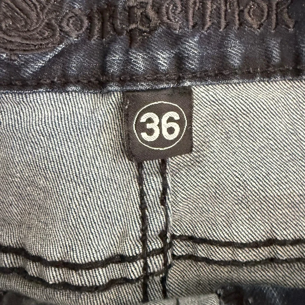Competition Jeans Mens Size 36(34x31) Blue Denim Straight‎ Leg Pant Embellished